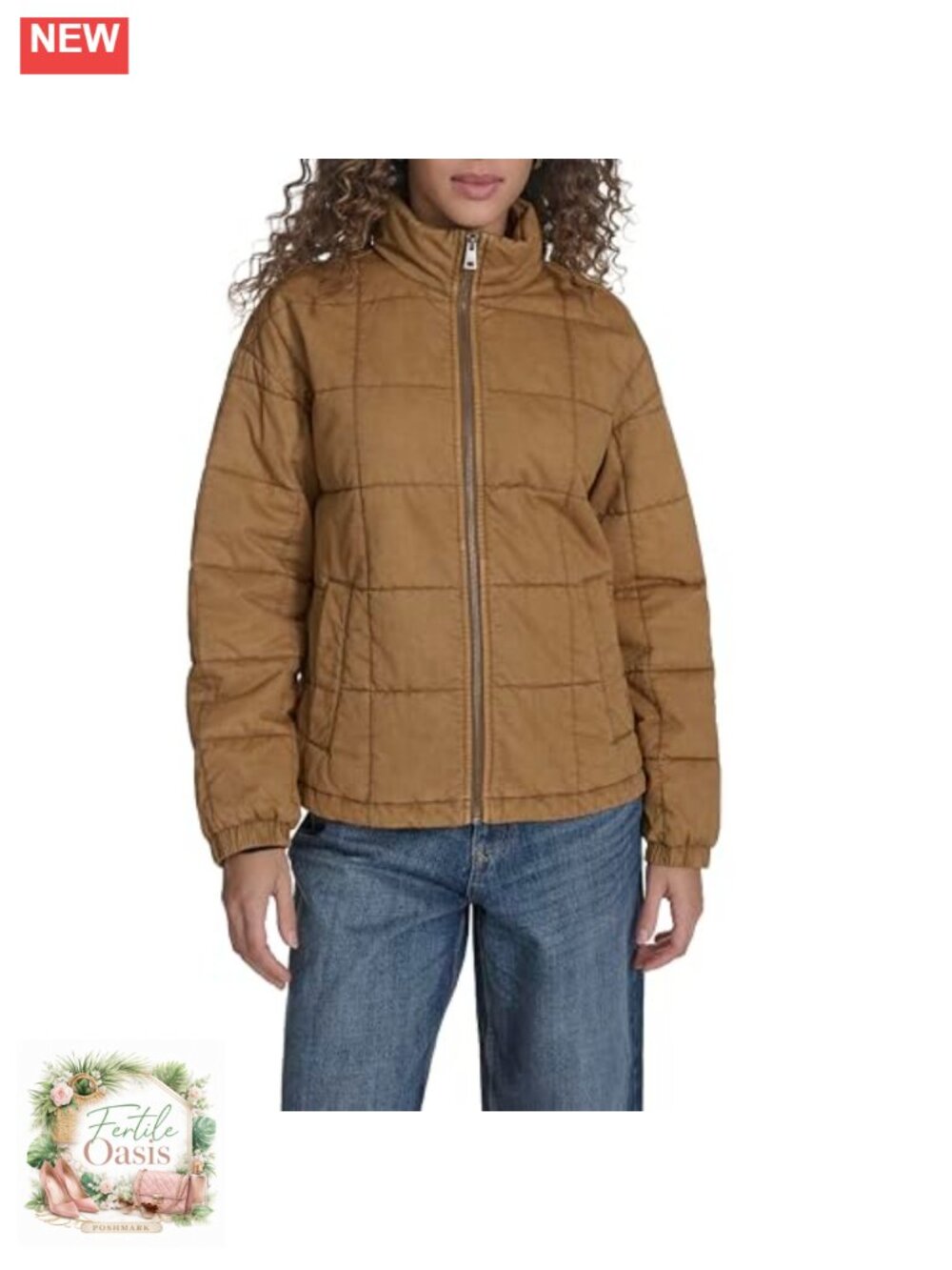 Women's Box Quilted Cotton Jacket Lightweight Zip Up